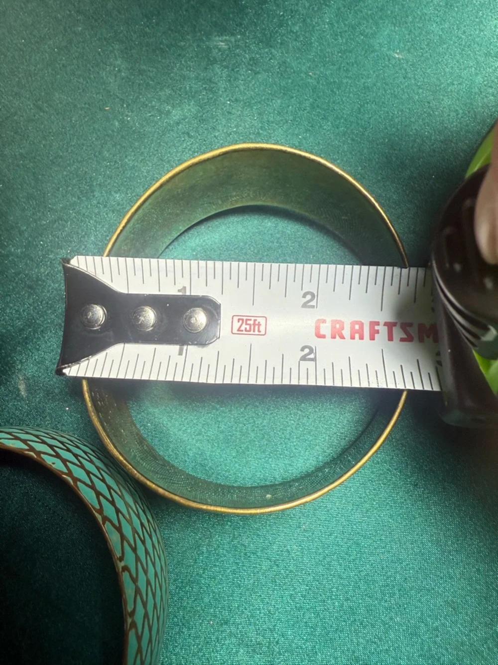 Source Unknown Turquoise and Brass Bangle Bracelets‎